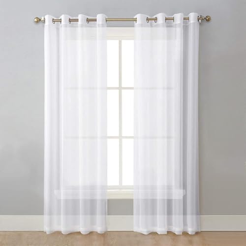 Fudaiki Transparente Vorhänge mit Kräuselband Oben für Schlafzimmer und Wohnzimmer 2 Stück Lichtdurchlässige, einfarbige Voile-Vorhänge, Fensterdekorationen Weiß 132x270cm Fudaiki Transparente Vorhänge mit Kräuselband Oben für Schlafzimmer und Wohnzimmer 2 Stück Lichtdurchlässige, einfarbige Voile-Vorhänge, Fensterdekorationen Weiß 132x270cm von Fudaiki