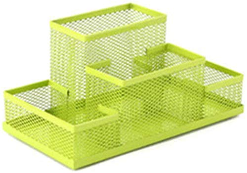 FülleMore Schreibtisch Organizer aus Metall 4 Fächer Multifunktional Aufbewahrungsbox Zettehalter Büroorganizer für Stifte, Büroklammern,Klebeband (Grün) von FülleMore