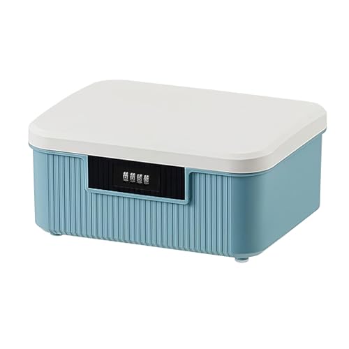 Wasserdicht Dokumententasche, 9l Kapazität Dokumentenmappe Kombinationsschloss, Doppeltes Fach, Staub- Und Feuchtigkeitsbeständig Und Diebstahlsicher Für Wichtige Dokumente Zertifikate (Blue) von Fuerdich