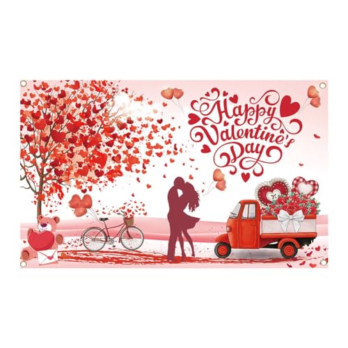 Fuhjythy 1 Stück Happy Valentine's Day Hintergrund Banner Love Heart Partydekorationen Hintergrund 71 X 43,3 Rotes Polyester für Den Valentinstag Fuhjythy 1 Stück Happy Valentine's Day Hintergrund Banner Love Heart Partydekorationen Hintergrund 71 X 43,3 Rotes Polyester für Den Valentinstag von Fuhjythy