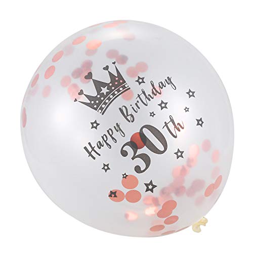 Fuhjythy 5 Stücke 12 Konfetti Ballons Latex Rosa Geburtstag Ballons 30 Jahre Alt Jubiläum von Fuhjythy