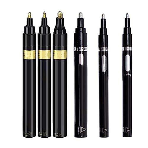 Fuhjythy 6-Teilige Flüssige -Chrom-Marker, Chrom-Marker für Modellmalerei, Markierung oder DIY-Kunstprojekte von Fuhjythy