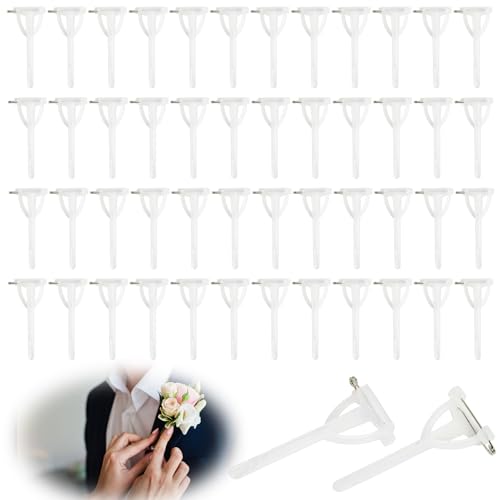 Anstecknadeln für Ansteckblumen, 50 Stück, Kunststoff-Boutonnieres, Sicherheitsnadeln, unsichtbar, dreieckig, Knopflochnadel mit T-förmigen Clips, Halter für Heimwerker, Hochzeit, Blumen, Bräutigam, Anstecknadeln für Ansteckblumen, 50 Stück, Kunststoff-Boutonnieres, Sicherheitsnadeln, unsichtbar, dreieckig, Knopflochnadel mit T-förmigen Clips, Halter für Heimwerker, Hochzeit, Blumen, Bräutigam, von Fuitke