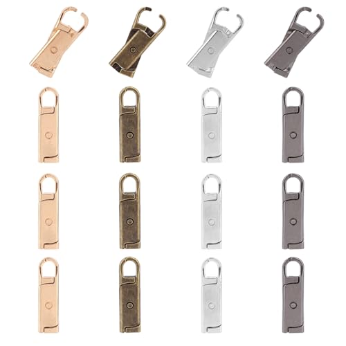 16stk Ersatzteile Reißverschluss Zipper, 4 Farben Abnehmbar Reparatur von Reißverschlusslaschen für Gepäck Jacken Rucksäcke Taschen Koffer Schuhe von Fukaisu