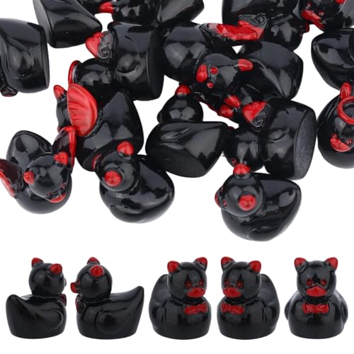 20st Mini Halloween Entenfiguren, Winzige Mini Harz Teufel Enten Miniatur Enten Kleine Tiere Dekoration für Halloween Partys Tischdekorationen von Fukaisu