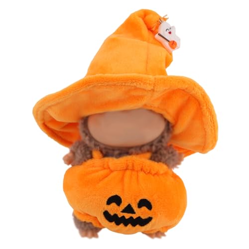 2st Halloween Kleidung für Puppen, Modepuppen Outfits Bezaubernde Kürbiskleidung und Mütze für Plüschpuppen Ausstellungszubehör Geschenke Fans Sammler von Fukaisu