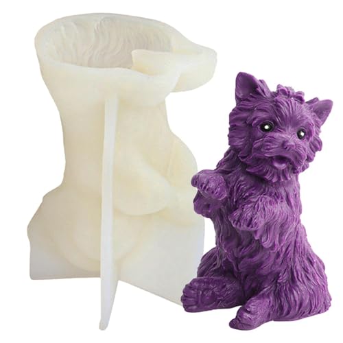 Fukamou Hund Silikonform, 3D-Hund-Silikon-Kerzenformen Für Die Kerzenherstellung | Einfach Herausziehbare Silikonharz-Gießform Für Epoxidharz, DIY-Aromatherapie-Kerze, Seife von Fukamou