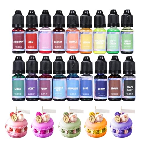 Fukamou Kerzenfarbstoff | Flüssige Konzentrierte Sojawachsfarbstoffe | Pigmentflüssigkeit Zur DIY-Kerzenherstellung Mit 18 Oder 24 Farben Für -Lipgloss, Epoxidharz Fukamou Kerzenfarbstoff | Flüssige Konzentrierte Sojawachsfarbstoffe | Pigmentflüssigkeit Zur DIY-Kerzenherstellung Mit 18 Oder 24 Farben Für -Lipgloss, Epoxidharz von Fukamou