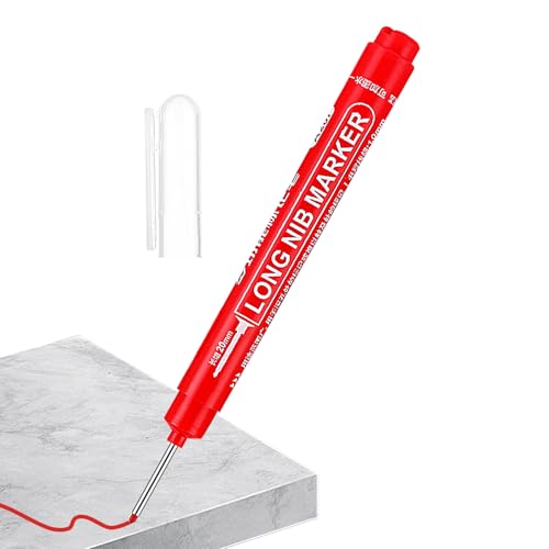 Fukamou Marker Mit Langer Spitze, Markerstifte Mit Tiefem Loch - 20 Mm/0,79 Zoll Langer Spitzenmarker Für Den Bau-Zimmermanns-Tintenmarker, Schnell Trocknende Bohrmarker Mit Langem Kopf Für von Fukamou