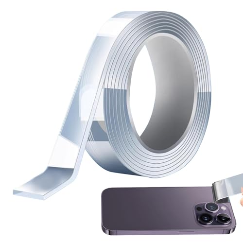 Fukamou Zweiseitiges Klebeband,zweiseitiges Klebeband, Robuste, Transparente Kleberolle - Abnehmbares Montageband, Wasserfest Und Schneidbar Für Wände, Fliesen, Keramik Und von Fukamou