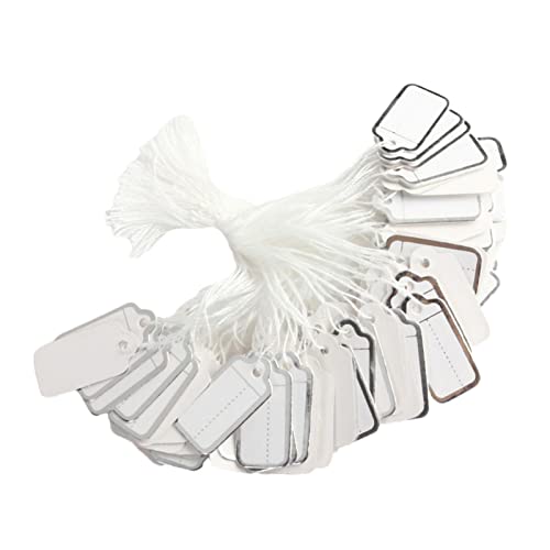 Preisschilder, 100 Stück Anhänger Etiketten, Flohmarkt Preisschilder, Mit Elastischer Aufhänge Schnur Für Kleidung Schmuck Display Preisschilder, 100 Stück Anhänger Etiketten, Flohmarkt Preisschilder, Mit Elastischer Aufhänge Schnur Für Kleidung Schmuck Display von Fukamou
