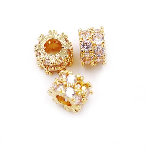 Fukugems Ausgezeichnete Qualität Cubic Zirkonia Abstandsperlen für die Schmuckherstellung 7 * 5mm 18k gold von Fukugems