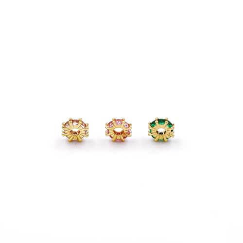Fukugems Ausgezeichnete Qualität Cubic Zirkonia Abstandsperlen für die Schmuckherstellung 8 * 2.5mm 18k gold-green von Fukugems