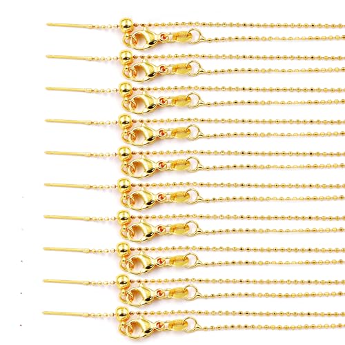 Fukugems Ausgezeichnete Qualität Schmuckzubehör Ketten für Schmuck Halskette Herstellung, Kugelkette mit allmächtiger Schließe 1.1mm*45cm 18k gold Fukugems Ausgezeichnete Qualität Schmuckzubehör Ketten für Schmuck Halskette Herstellung, Kugelkette mit allmächtiger Schließe 1.1mm*45cm 18k gold von Fukugems