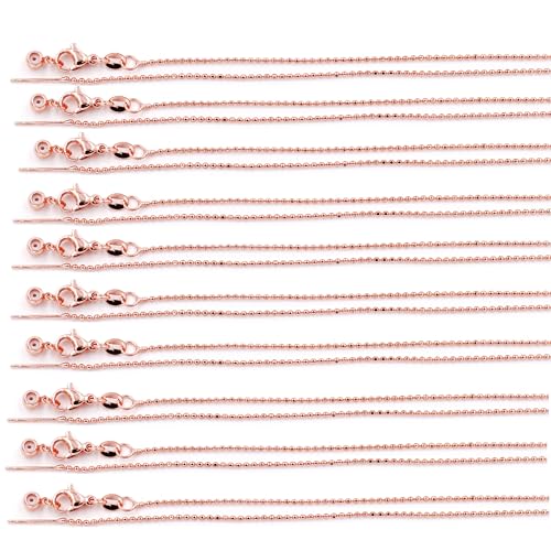 Fukugems Ausgezeichnete Qualität Schmuckzubehör Ketten für Schmuck Halskette Herstellung, Kugelkette mit allmächtiger Schließe 1.1mm*45cm rose gold Fukugems Ausgezeichnete Qualität Schmuckzubehör Ketten für Schmuck Halskette Herstellung, Kugelkette mit allmächtiger Schließe 1.1mm*45cm rose gold von Fukugems