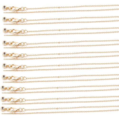 Fukugems Ausgezeichnete Qualität Schmuckzubehör Ketten für Schmuck Halskette Herstellung, O Kette mit allmächtigem Verschluss 1.4mm*45cm 14k gold von Fukugems