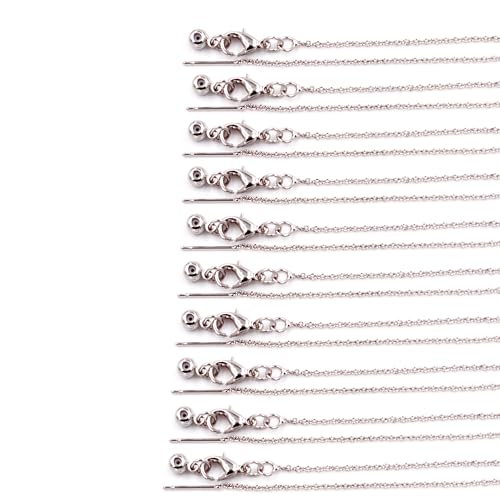 Fukugems Ausgezeichnete Qualität Schmuckzubehör Ketten für Schmuck Halskette Herstellung, O Kette mit allmächtigem Verschluss 1.4mm*45cm white gold von Fukugems