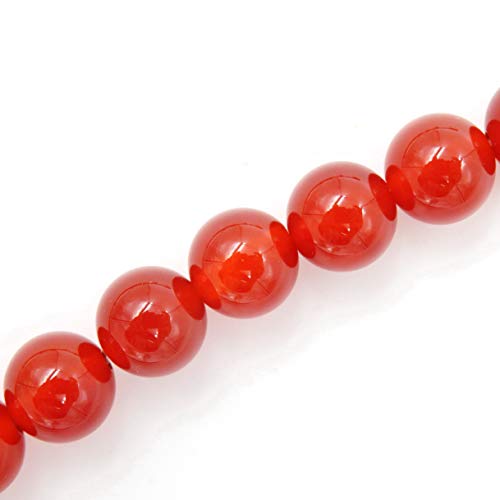 Fukugems Edelstein-Perlen für Schmuckherstellung, 5 Strähnen im Inneren, Rot Carnelian Treated, 4 mm von Fukugems