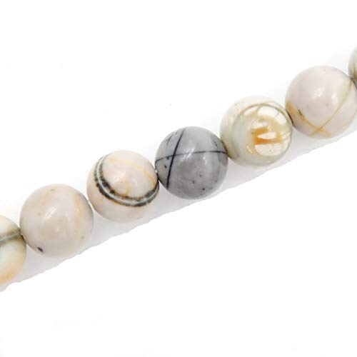 Fukugems Naturstein perlen für schmuckherstellung, verkauft pro Bag 5 Stränge Innen, Grey Picasso Jasper 4mm von Fukugems
