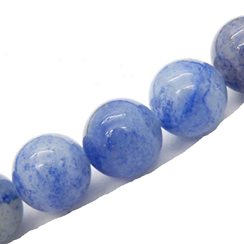 Fukugems Edelsteinperlen für die Schmuckherstellung, 5 Strähnen innen, blauer Aventurin, 8 mm von Fukugems