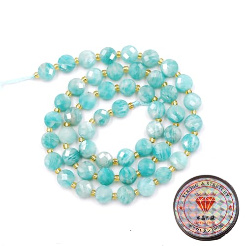 Fukugems Edelsteinperlen für die Schmuckherstellung, Naturstein facettierte flache runde Perlen Russia amazonite A 6mm Fukugems Edelsteinperlen für die Schmuckherstellung, Naturstein facettierte flache runde Perlen Russia amazonite A 6mm von Fukugems