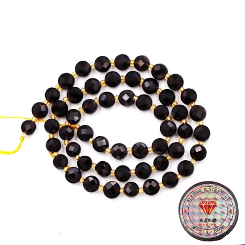 Fukugems Edelsteinperlen für die Schmuckherstellung, Naturstein facettierte flache runde Perlen onyx 6mm Fukugems Edelsteinperlen für die Schmuckherstellung, Naturstein facettierte flache runde Perlen onyx 6mm von Fukugems