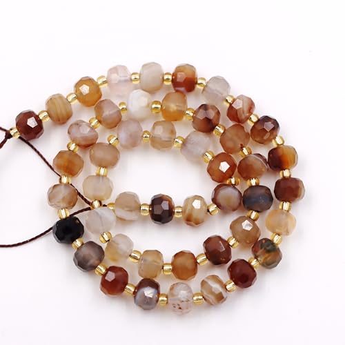 Fukugems Großhandel Natursteinperlen für Armbänder Halsketten verkauft pro Tasche 5-Stränge und eine Rollschnur innen facettierte Septum Grey Stripe Agate 8mm Fukugems Großhandel Natursteinperlen für Armbänder Halsketten verkauft pro Tasche 5-Stränge und eine Rollschnur innen facettierte Septum Grey Stripe Agate 8mm von Fukugems