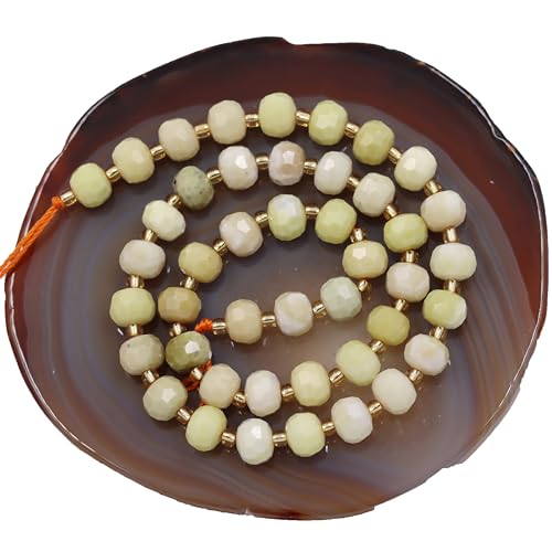 Fukugems Großhandel Natursteinperlen für Armbänder Halsketten verkauft pro Tasche 5-Stränge und eine Rollschnur innen facettierte Septum butter jade 8mm von Fukugems