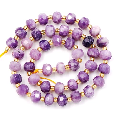 Fukugems Großhandel Natursteinperlen für Armbänder Halsketten verkauft pro Tasche 5-Stränge und eine Rollschnur innen facettierte Septum lepidolite 8mm Fukugems Großhandel Natursteinperlen für Armbänder Halsketten verkauft pro Tasche 5-Stränge und eine Rollschnur innen facettierte Septum lepidolite 8mm von Fukugems