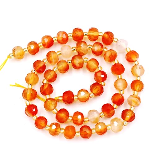 Fukugems Großhandel Natursteinperlen für Armbänder Halsketten verkauft pro Tasche 5-Stränge und eine Rollschnur innen facettierte Septum orange Carnelian 8mm Fukugems Großhandel Natursteinperlen für Armbänder Halsketten verkauft pro Tasche 5-Stränge und eine Rollschnur innen facettierte Septum orange Carnelian 8mm von Fukugems