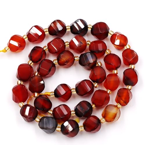 Fukugems Großhandel Natursteinperlen für DIY Schmuck Herstellung verkauft pro Tasche 5-Stränge und eine Rollschnur innen facettierte S-Form Red Agate 10mm Fukugems Großhandel Natursteinperlen für DIY Schmuck Herstellung verkauft pro Tasche 5-Stränge und eine Rollschnur innen facettierte S-Form Red Agate 10mm von Fukugems