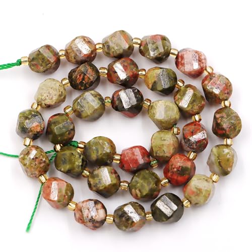 Fukugems Großhandel Natursteinperlen für DIY Schmuck Herstellung verkauft pro Tasche 5-Stränge und eine Rollschnur innen facettierte S-Form unakite 10mm Fukugems Großhandel Natursteinperlen für DIY Schmuck Herstellung verkauft pro Tasche 5-Stränge und eine Rollschnur innen facettierte S-Form unakite 10mm von Fukugems