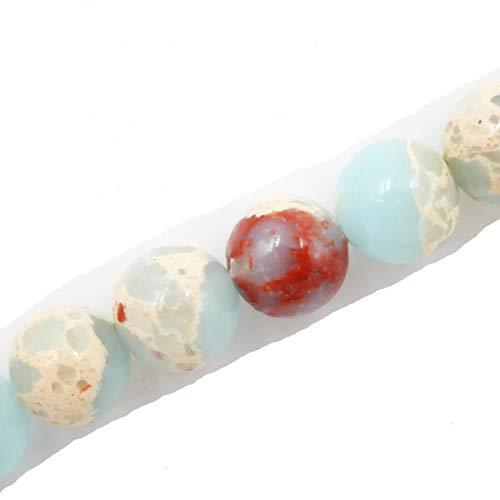 Fukugems Naturstein perlen für schmuckherstellung, verkauft pro Bag 5 Stränge Innen, Blue Agalmatolite Synthetic 8mm von Fukugems