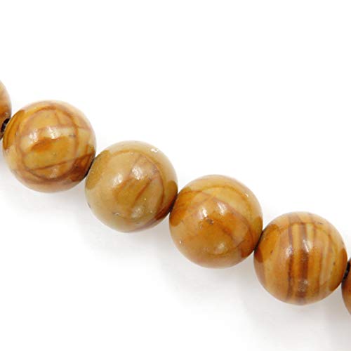 Fukugems Naturstein perlen für schmuckherstellung, verkauft pro Bag 5 Stränge Innen, Yellow Sandalwood Fossil 6mm Fukugems Naturstein perlen für schmuckherstellung, verkauft pro Bag 5 Stränge Innen, Yellow Sandalwood Fossil 6mm von Fukugems