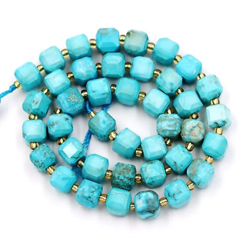 Fukugems Naturstein perlen für schmuckherstellung, verkauft pro Bag 5 Stränge Innen, facettierter Würfel Blue Howlite Turquoise 6mm Fukugems Naturstein perlen für schmuckherstellung, verkauft pro Bag 5 Stränge Innen, facettierter Würfel Blue Howlite Turquoise 6mm von Fukugems