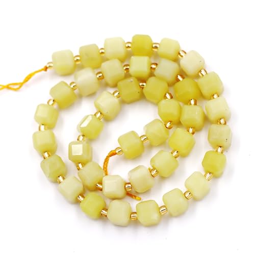 Fukugems Naturstein perlen für schmuckherstellung, verkauft pro Bag 5 Stränge Innen, facettierter Würfel Lemon Jade 6mm von Fukugems