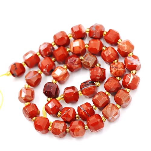 Fukugems Naturstein perlen für schmuckherstellung, verkauft pro Bag 5 Stränge Innen, facettierter Würfel Red Jasper 8mm von Fukugems
