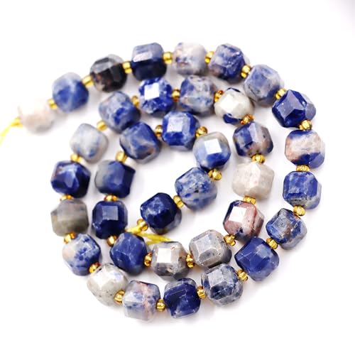 Fukugems Naturstein perlen für schmuckherstellung, verkauft pro Bag 5 Stränge Innen, facettierter Würfel Sodalite AB 8mm von Fukugems