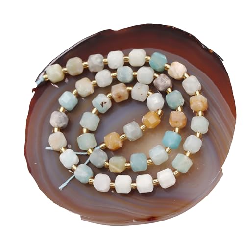 Fukugems Naturstein perlen für schmuckherstellung, verkauft pro Bag 5 Stränge Innen, facettierter Würfel mix-color amazonite 6mm von Fukugems