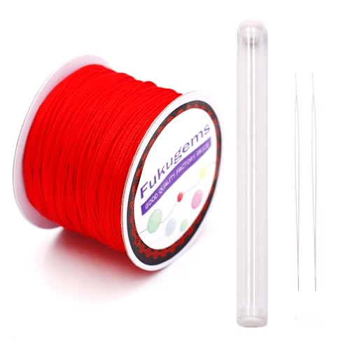 Fukugems Perlenschnur für Halskette, Faden für die Schmuckherstellung, chinesische Knotenschnur, inelastische Schnur für Armband, Cord #71 Bright Red Fukugems Perlenschnur für Halskette, Faden für die Schmuckherstellung, chinesische Knotenschnur, inelastische Schnur für Armband, Cord #71 Bright Red von Fukugems