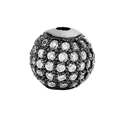 Fukugems ausgezeichnete Qualität Cubic Zirkonia gepflasterte Perlen für die Schmuckherstellung 6mm gun black-white von Fukugems