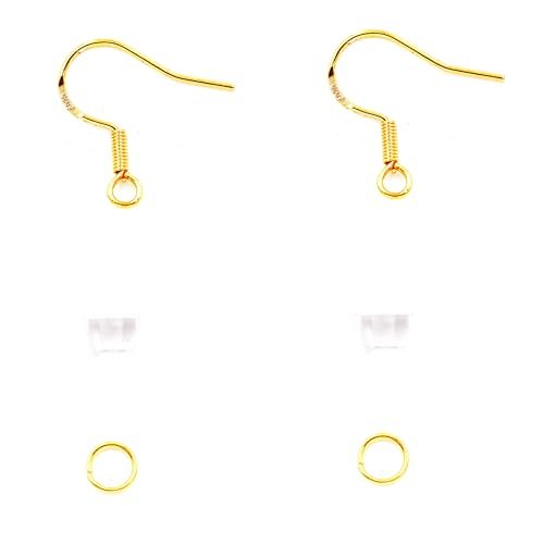Fukumems Hervorragende Qualität Ohrring Findings für die Schmuckherstellung, 100 pcs/50 paare Ohrring Haken mit Ohrring Rückseiten, Ohrring Draht Gold Fukumems Hervorragende Qualität Ohrring Findings für die Schmuckherstellung, 100 pcs/50 paare Ohrring Haken mit Ohrring Rückseiten, Ohrring Draht Gold von Fukugems