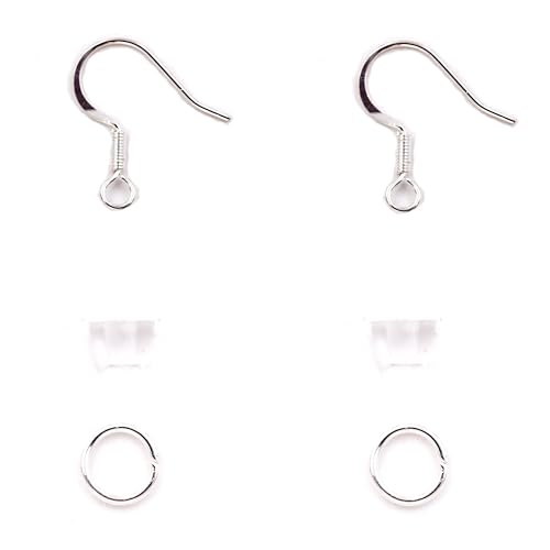 Fukumems Hervorragende Qualität Ohrring Findings für die Schmuckherstellung, 100 pcs/50 paare Ohrring Haken mit Ohrring Rückseiten, Ohrring Draht Silver Fukumems Hervorragende Qualität Ohrring Findings für die Schmuckherstellung, 100 pcs/50 paare Ohrring Haken mit Ohrring Rückseiten, Ohrring Draht Silver von Fukugems