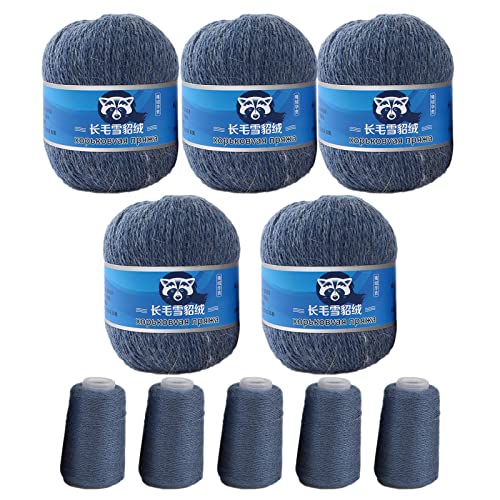 10 Pack Kaschmir Soft Nerz-Samt Wolle Garn für Handstricken, Lange Plüschwolle Häkelgarne für Herbst Winter Luxus(L: 5 x 340 ; S: 5 x 350) von Fulenyi