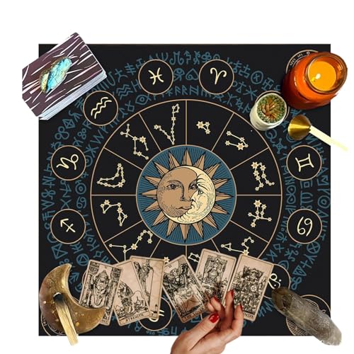 Altar Tarot Tuch - Mysteriöse Tarot-Tischdecke, angenehm zu berühren,Heimdekorationsprodukte für Teamaktivitäten, Schule, Versammlungen, Camping, Spielzimmer von Fulenyi