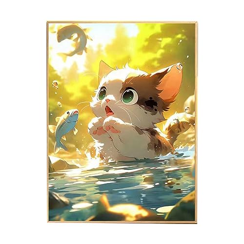 DIY Malen nach Zahlen, Katzenmalerei-Set mit Cartoon-Katzen mit Zahlen, Bastelset für Kinder, Anfänger, Malsets DIY Malen nach Zahlen, Katzenmalerei-Set mit Cartoon-Katzen mit Zahlen, Bastelset für Kinder, Anfänger, Malsets von Fulenyi