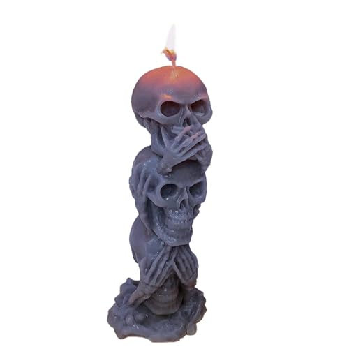 Dreifache Halloween-Kerze, Skelett-Kerze, Totenkopfkerzen, Horror-Dekoration und Neuheit | 3 Schädelköpfe, Kerze, Horror-Dekoration für Atmosphäre Dreifache Halloween-Kerze, Skelett-Kerze, Totenkopfkerzen, Horror-Dekoration und Neuheit | 3 Schädelköpfe, Kerze, Horror-Dekoration für Atmosphäre von Fulenyi