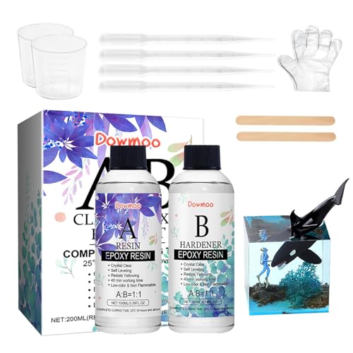 Epoxidharz, Epoxidharz, transparentes Epoxidharz, hochglänzend und blasenfrei, Beschichtungs- und Gießharz-Set für die Schmuckherstellung von Fulenyi