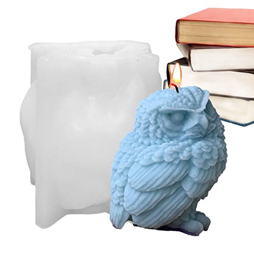 Fulenyi 3D Eule Kerzenform | 3D Little Owl Silikonformen | Eule Silikonformen für Gips Aromatherapie Seife, Ton, Kuchendekoration, Wohnkultur von Fulenyi