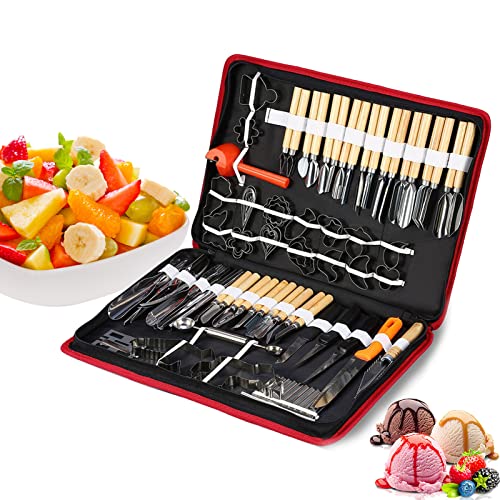 Fulenyi 80 Schnitzwerkzeuge für Obst | Tragbares Werkzeugset zum Schnitzen von Obst- und Gemüsekuchen | zur Dekoration von Fondant und Kuchen aus Modelliermasse Fulenyi 80 Schnitzwerkzeuge für Obst | Tragbares Werkzeugset zum Schnitzen von Obst- und Gemüsekuchen | zur Dekoration von Fondant und Kuchen aus Modelliermasse von Fulenyi